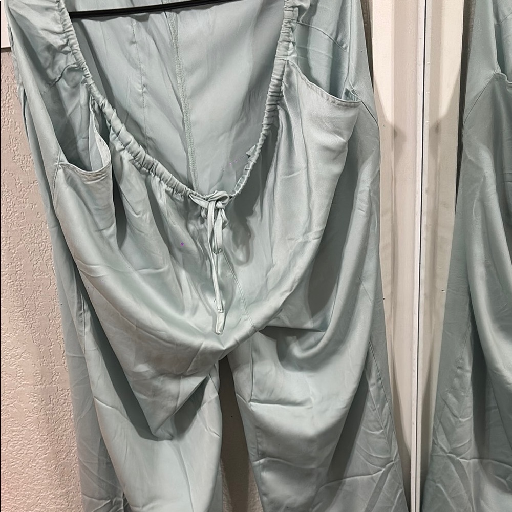 Light Blue Satin Pants